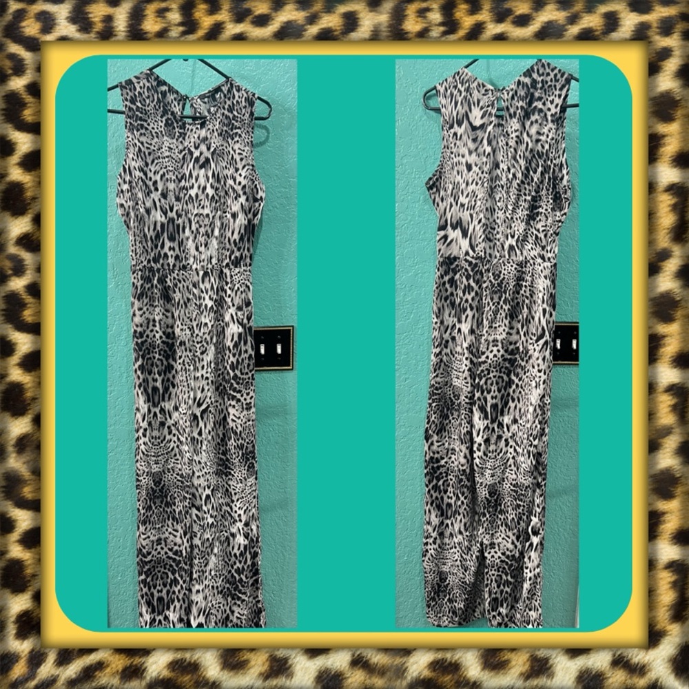 👑✅PRICE FIRM✅ Black and White Leopard Print Sleeveless Jumpsuit. Brand  New!